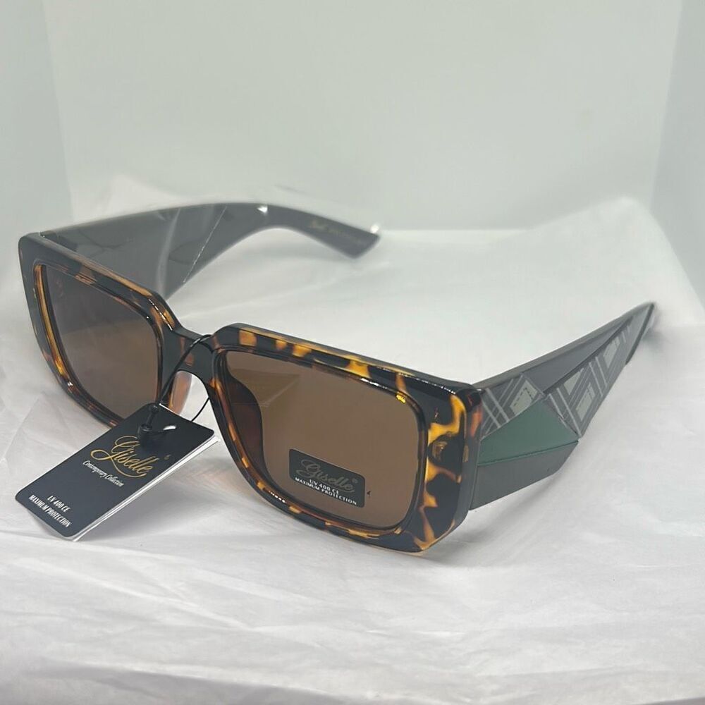 Giselle Tortoise Contemporary Collection Sunglasses UV400 Protection Square Fram